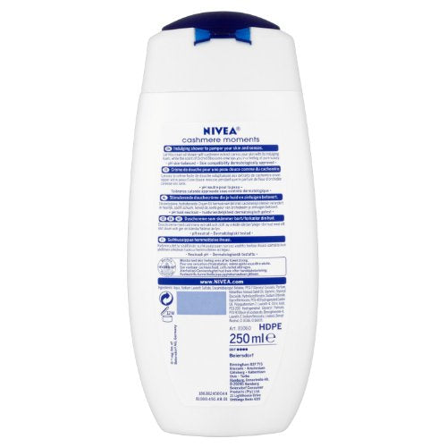 Nivea Cashmere & Cotton Oil Shower Gel (250ml), Body Wash with Vitamin C, E, and Precious Oils, Protects Skin from Drying Out and Leaves it Touchably Smooth