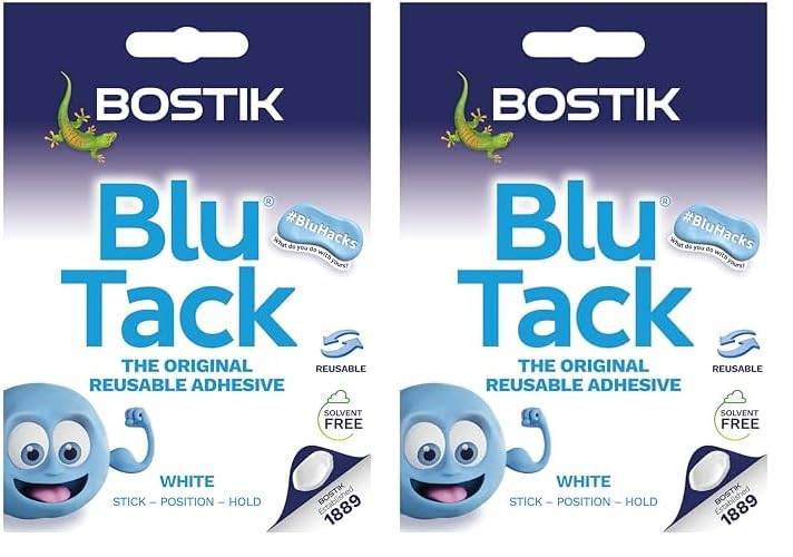 Bostik Blu Tack Blue - Handy Size - Multipurpose Reusable Adhesive - Clean - Safe & Easy to Use - Non-Toxic