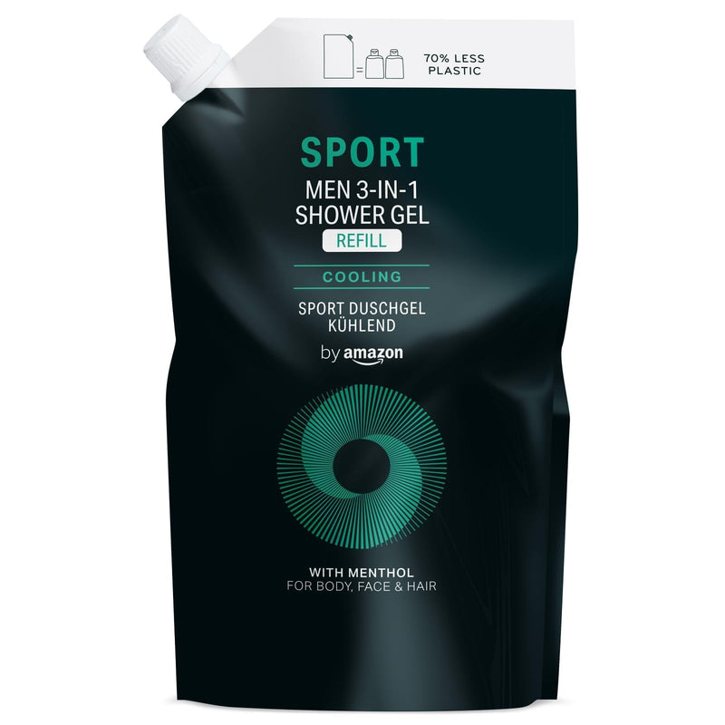 by Amazon Men Sport 3in1 Shower Gel Refill, 2 x 1000ml (Pack of 2)