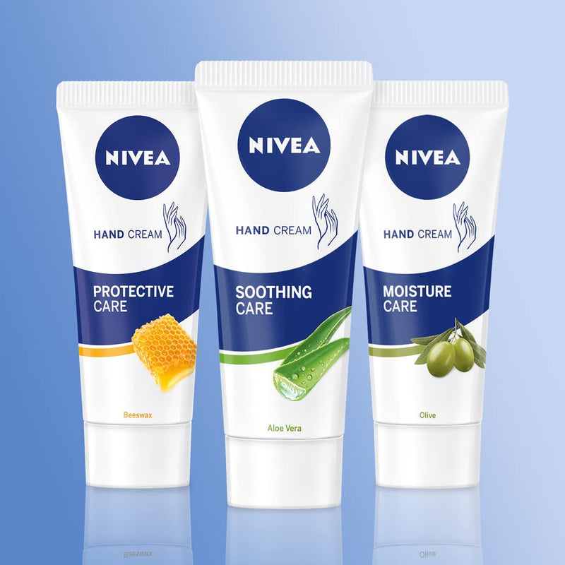 NIVEA Soothing Care Aloe Vera Hand Cream (75ml), 24H Moisturising Hand Cream for Dry Cracked Hands, Non-Greasy, Fast-Absorbing Formula Soothes Skin
