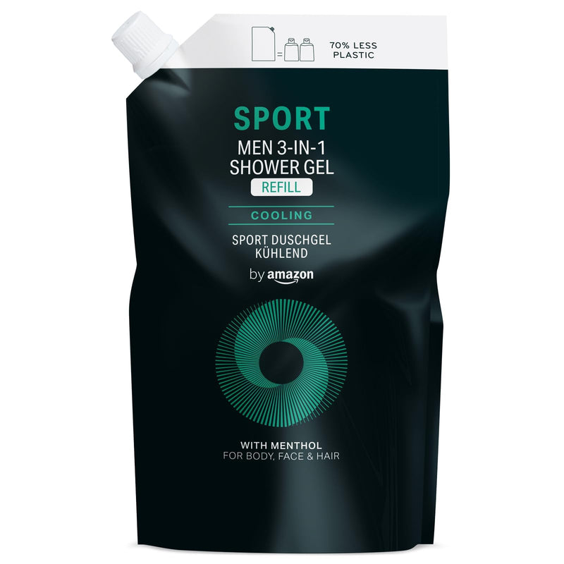 by Amazon Men Sport 3in1 Shower Gel Refill, 2 x 1000ml (Pack of 2)