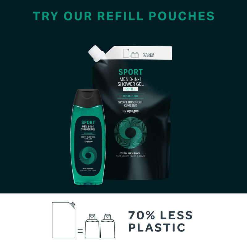 by Amazon Men Sport 3in1 Shower Gel Refill, 2 x 1000ml (Pack of 2)